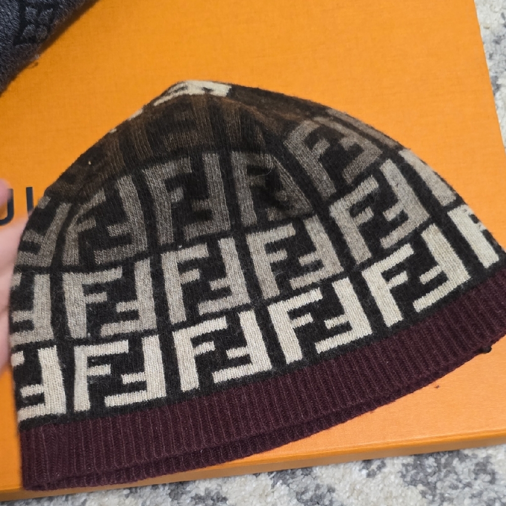 Fendi Black and Brown Monogram Hat